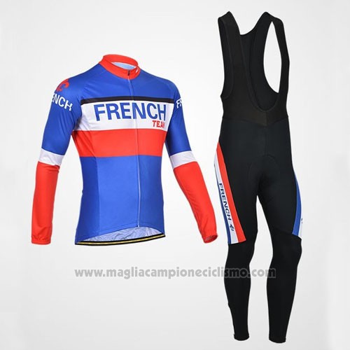 2014 Abbigliamento Ciclismo Monton Campione Francese Manica Lunga e Salopette